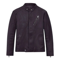 Men’s Slim Fit Purple Leather Jacket