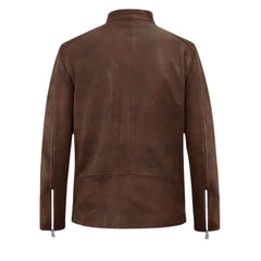Men’s Slim Fit Vintage Brown Leather Jacket