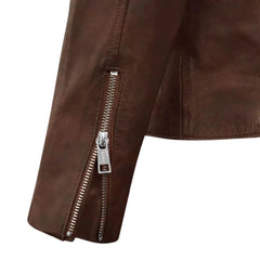 Men’s Slim Fit Vintage Brown Leather Jacket