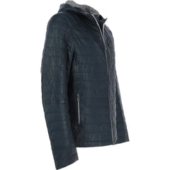 Men's Quilted Leather Jacket for Winter Warmth