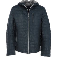 Men's Quilted Leather Jacket for Winter Warmth