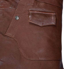 Men’s Tan Asymmetrical Leather Jacket