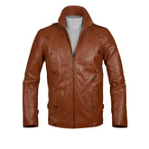 Men’s Tan Brown Vintage Leather Jacket: