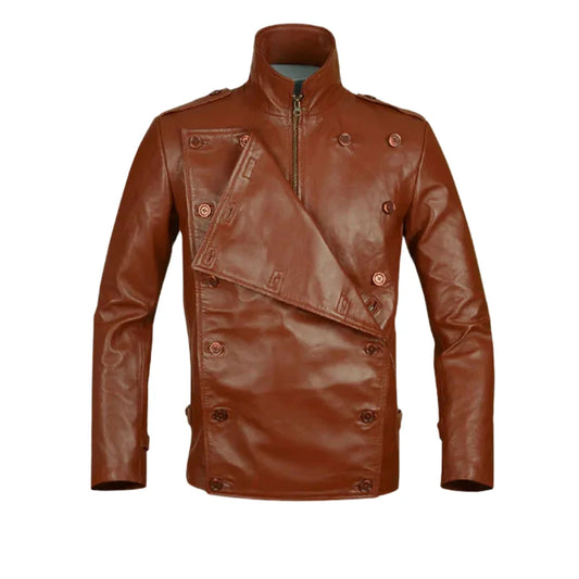 Men’s Tan Brown Vintage Leather Jacket: