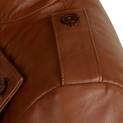 Men’s Tan Brown Vintage Leather Jacket: