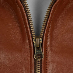 Men’s Tan Brown Vintage Leather Jacket: