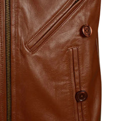 Men’s Tan Brown Vintage Leather Jacket: