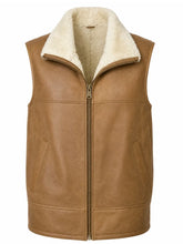 Men's Tan Handmade Leather Vest