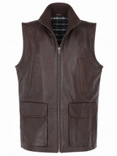 Men’s Tan Leather Vest