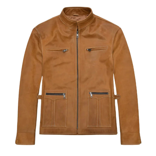 Men’s Tan Modern Leather Jacket