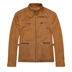 Men’s Tan Modern Leather Jacket