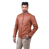 Men’s Tan Strixon Leather Jacket