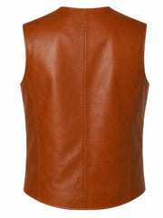 Men's Tan Tudor Leather Vest