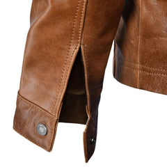 Men’s Tan Western Leather Shirt Jacket