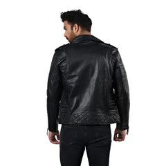 Men's Vintage Style Quilted Leather Jacket