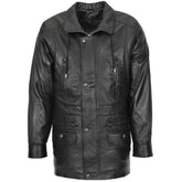 Men’s Vintage Style Black Leather Coat