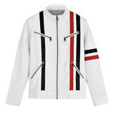 Men’s White Modern Leather Jacket