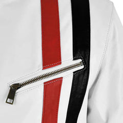 Men’s White Modern Leather Jacket