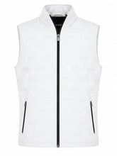 Men's White Quilted Leather Vest
