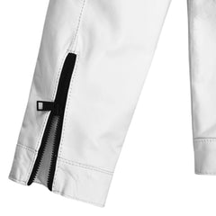 Men’s White Quilted Stylish Leather Jacket