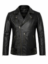Men’s Belted Leather Jacket Front