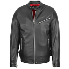 Men's Black Genuine Leather Biker Jacket