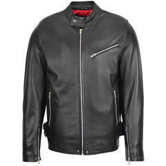 Men's Black Genuine Leather Biker Jacket