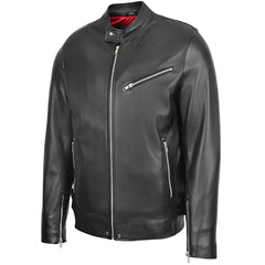 Men's Black Genuine Leather Biker Jacket