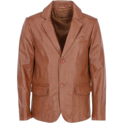 Men's Brown Leather Blazer