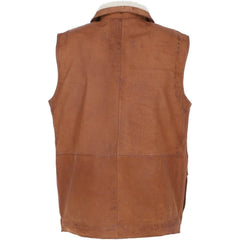 Men’s Brown Shearling-Lined Leather Vest