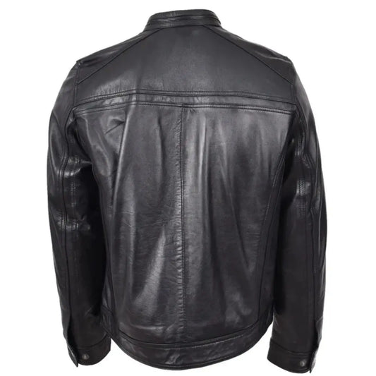 Men's Charlie Black Leather Biker Jacket