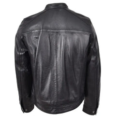 Men's Charlie Black Leather Biker Jacket