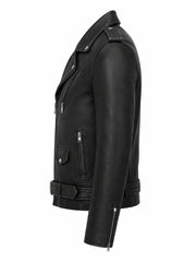 Men’s Classic Black Brando Leather Jacket Left