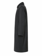 Men’s Classic Black Fabric Blend Trench Coat Left