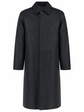 Men’s Classic Black Fabric Blend Trench Coat Front