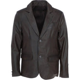 Men's Dark Brown Leather Blazer
