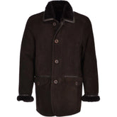Men’s Dark Brown Shearling Leather Coat