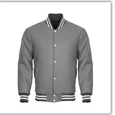 Men's Grey Cuffs Varsity Jacket