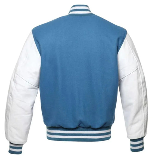 Men's High School Blue And White Varsity Jacket