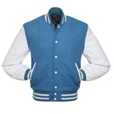 Men's High School Blue And White Varsity Jacket