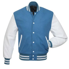Men's High School Blue And White Varsity Jacket