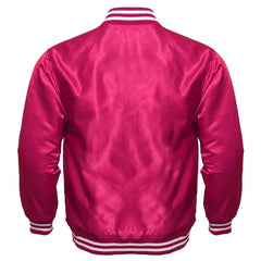 Men's Satin Pink Varsity Jacket
