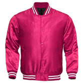 Men's Satin Pink Varsity Jacket