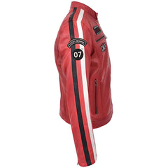 Men's Nitro Red Biker Leather Jacket