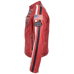 Men's Nitro Red Biker Leather Jacket