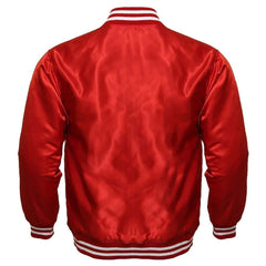 Men's Red Satin Varsity Jacket