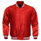 Men's Red Satin Varsity Jacket