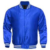 Men's Royal Blue Satin Varsity Jacket