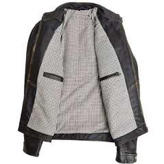 Men’s Rugged Black Biker Leather Jacket