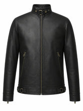 Men’s Simple Leather Jacket Front